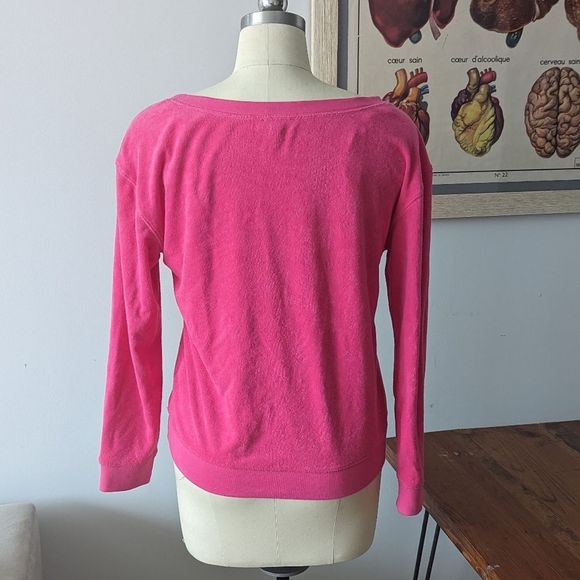 Hot Pink Y2K velour Juicy sweater M - Picture 3 of 9